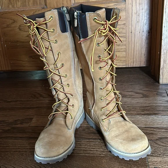 Timberland Premium Lace-up Boots with Zippers - Girls Size 4 fit like Women’s 6 - Picture 2 of 9